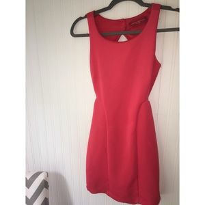 Coral open back dress size small